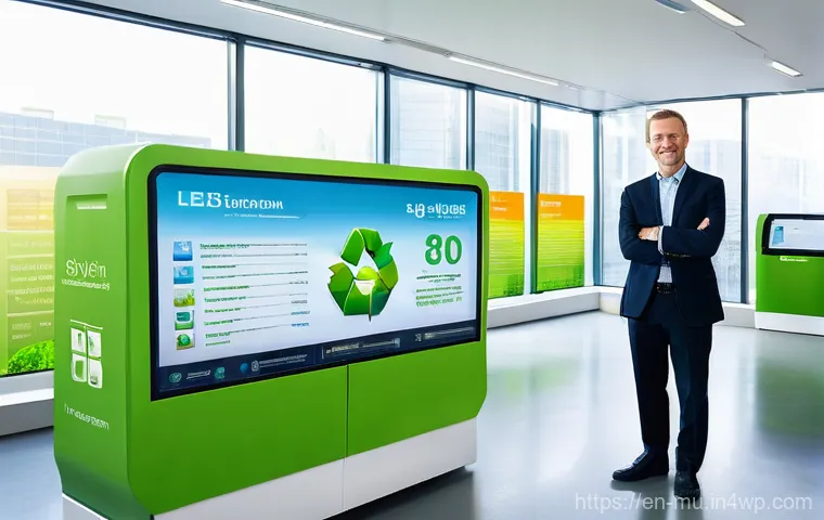 그린워싱의 경제적 동기 분석 - **"Eco-Premium" Consumer Choice**
    A bright, clean, and modern supermarket aisle. Focus on a well...