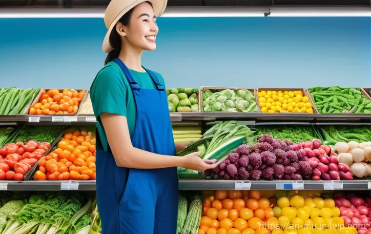 그린워싱과 진정한 지속 가능성의 차이 - Unmasking Greenwashing in the Supermarket Aisle**

A brightly lit, modern supermarket aisle. In the ...