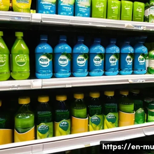 그린워싱과 친환경 제품의 진정성 - **Greenwashing Deception: The "Eco-Friendly" Illusion**

    **Prompt:** A close-up shot of a bright...